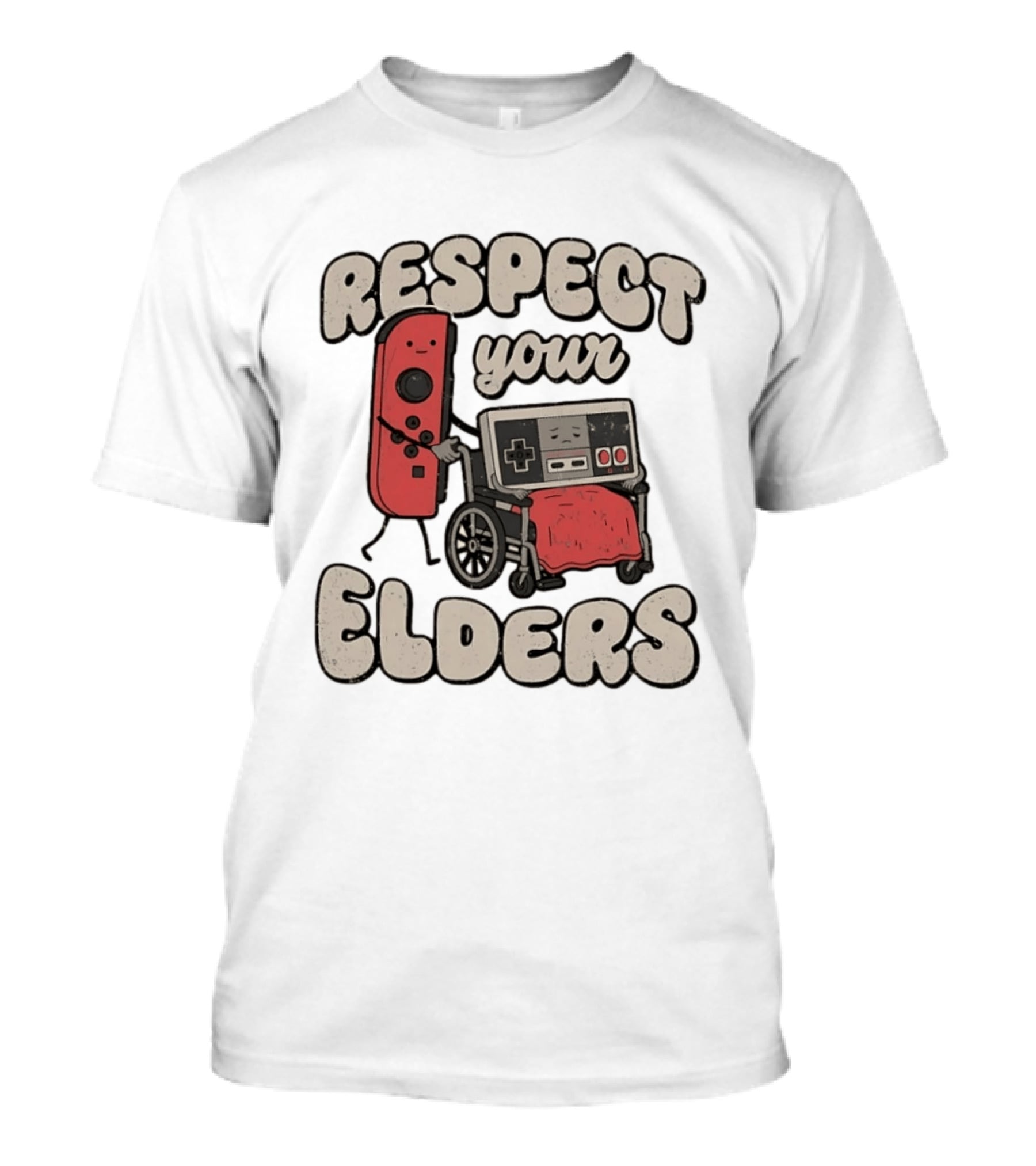 Respect Your Elders Retro Game Console Humor T-Shirt