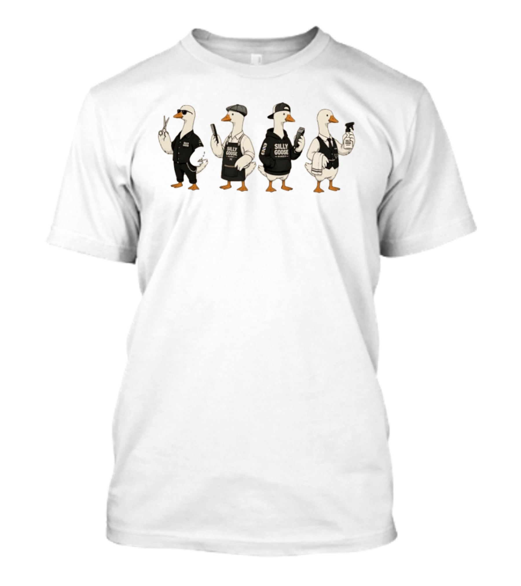 Silly Goose Barber Crew Funny Haircut Styles T-Shirt