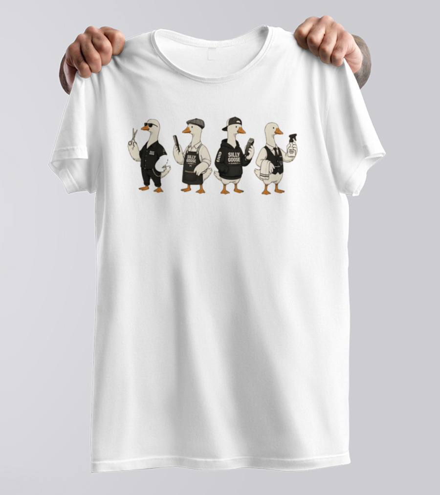 Silly Goose Barber Crew Funny Haircut Styles T-Shirt