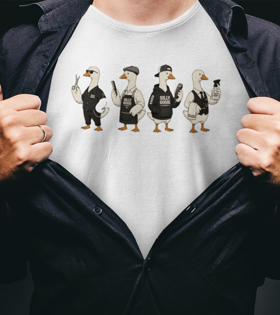 Silly Goose Barber Crew Funny Haircut Styles T-Shirt