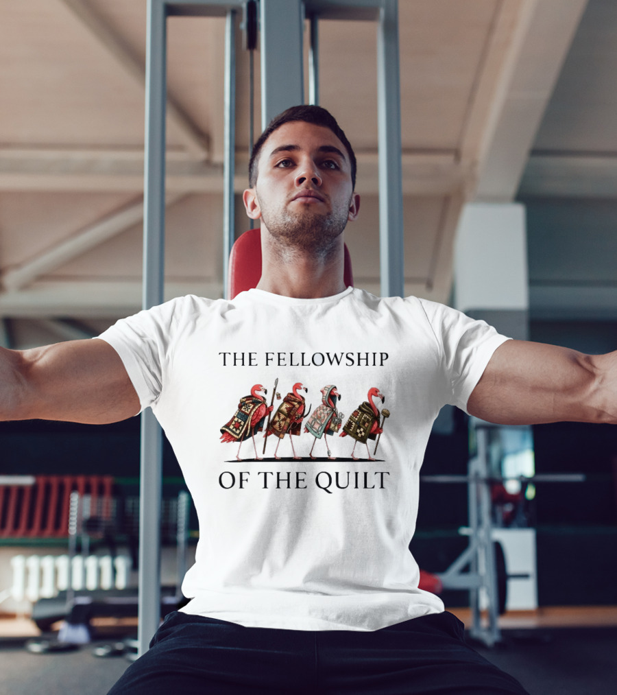The Fellowship Of The Quilt Flamingo Fantasy T-Shirt