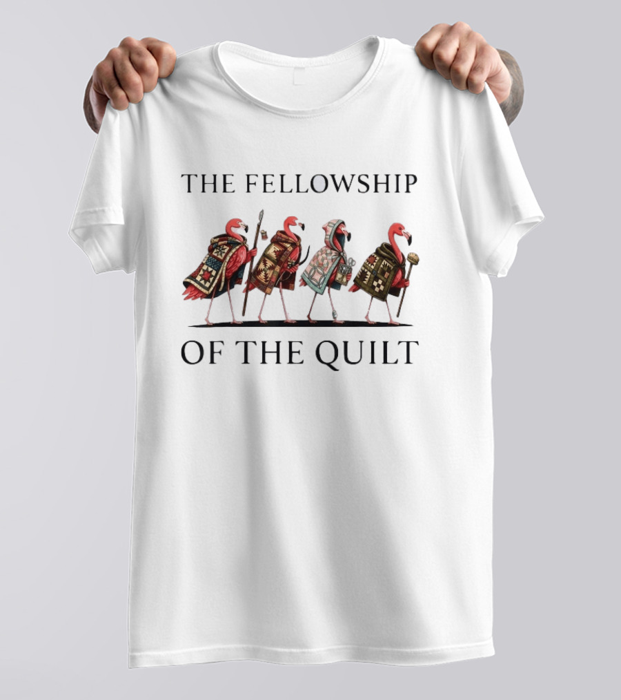 The Fellowship Of The Quilt Flamingo Fantasy T-Shirt