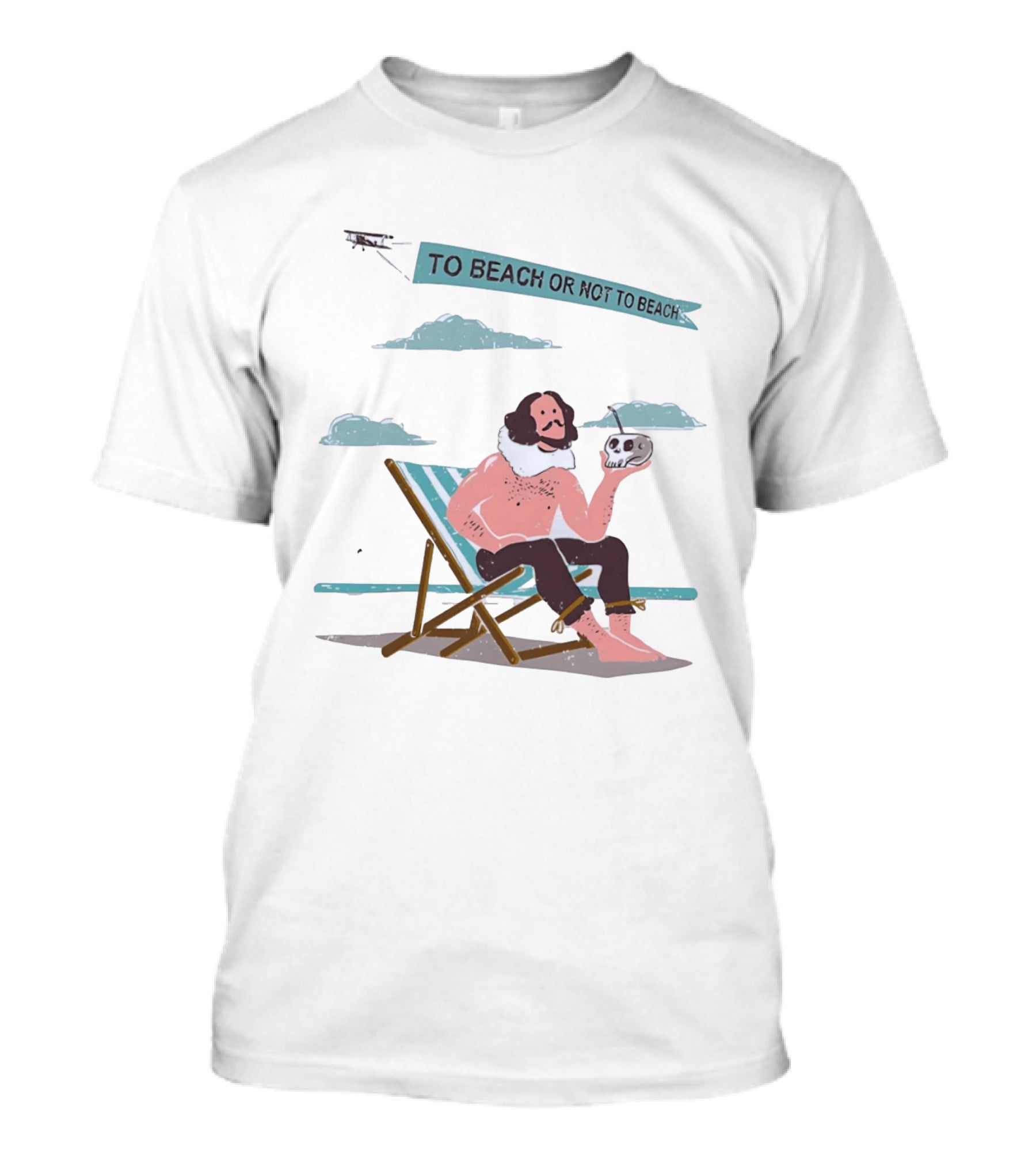To Beach Or Not To Beach Funny Shakespeare Hamlet Vacation Pun T-Shirt