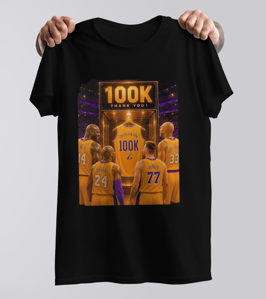 100K Thank You Lakers Fan Zone Players Shaq Kobe Abdul Jabbar T-Shirt