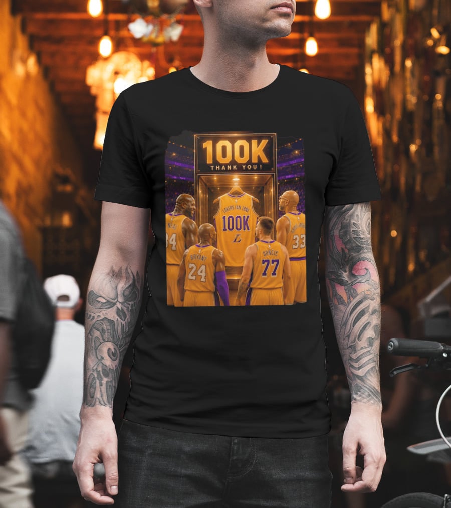 100K Thank You Lakers Fan Zone Players Shaq Kobe Abdul Jabbar T-Shirt