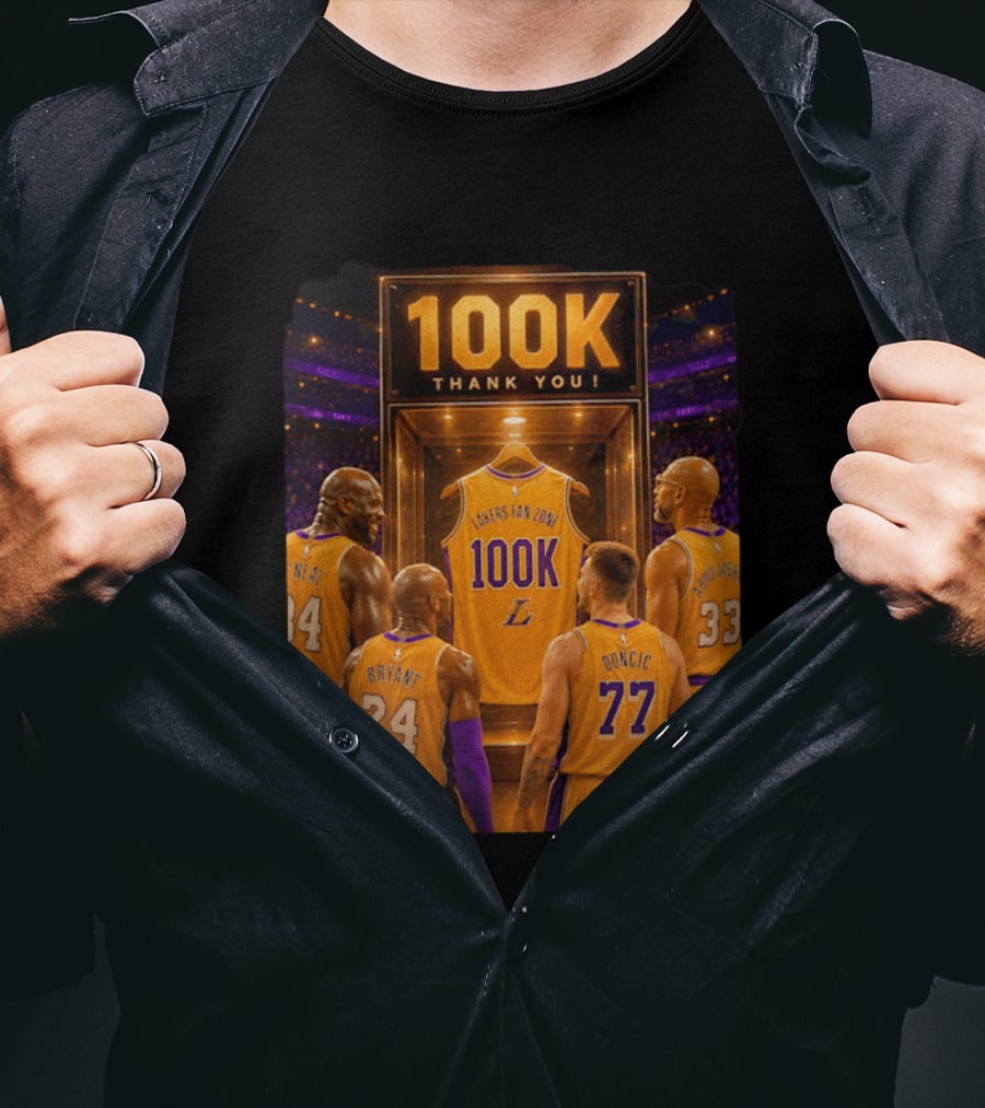 100K Thank You Lakers Fan Zone Players Shaq Kobe Abdul Jabbar T-Shirt