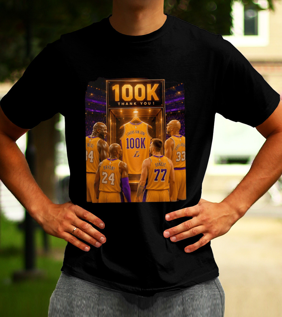 100K Thank You Lakers Fan Zone Players Shaq Kobe Abdul Jabbar T-Shirt