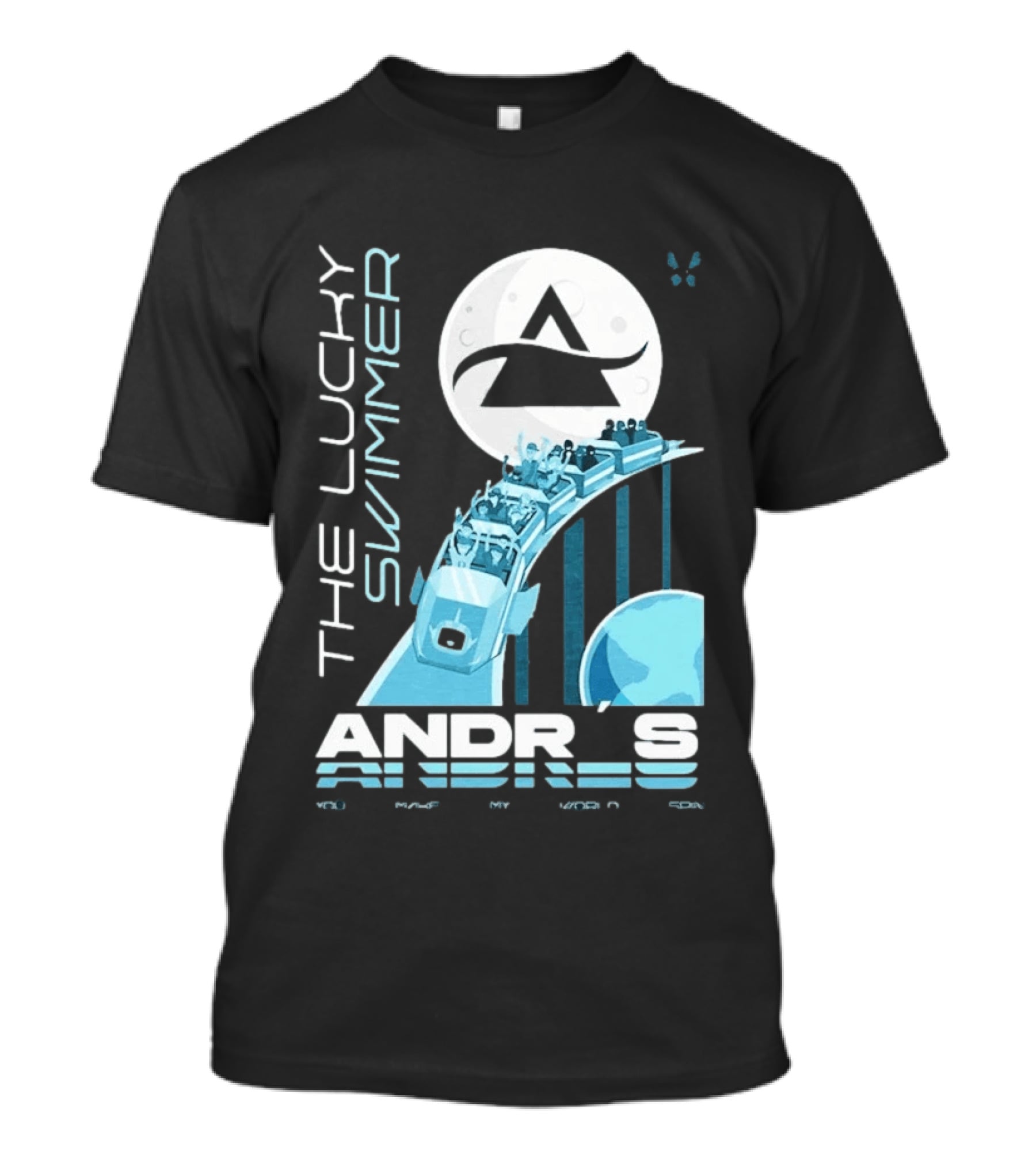 The Lucky Swimmer Andrés Roller Adventure Moon T-Shirt