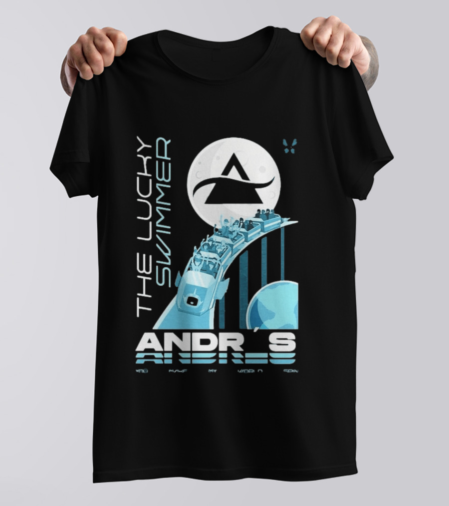 The Lucky Swimmer Andrés Roller Adventure Moon T-Shirt
