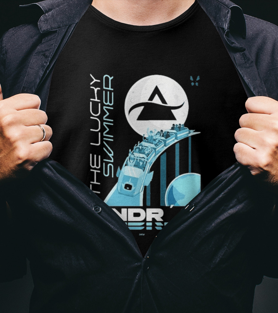 The Lucky Swimmer Andrés Roller Adventure Moon T-Shirt