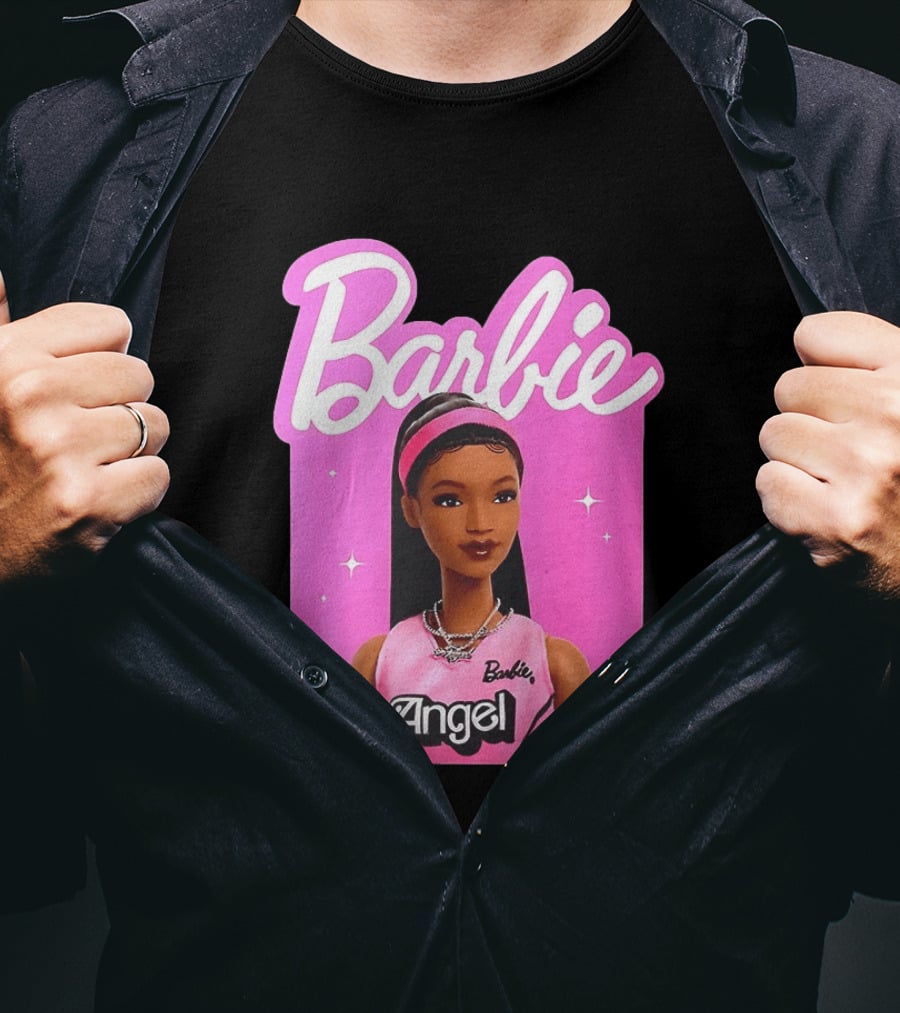 Angel Reese Barbie Doll Basketball Jersey Pink T-Shirt