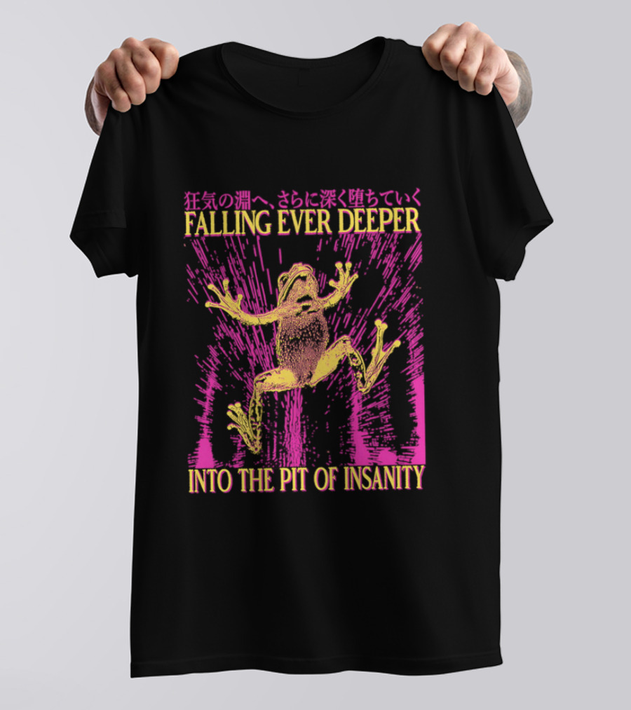 Falling Ever Deeper Into The Pit Of Insanity Frog Neon Burst Japanese T-Shirt