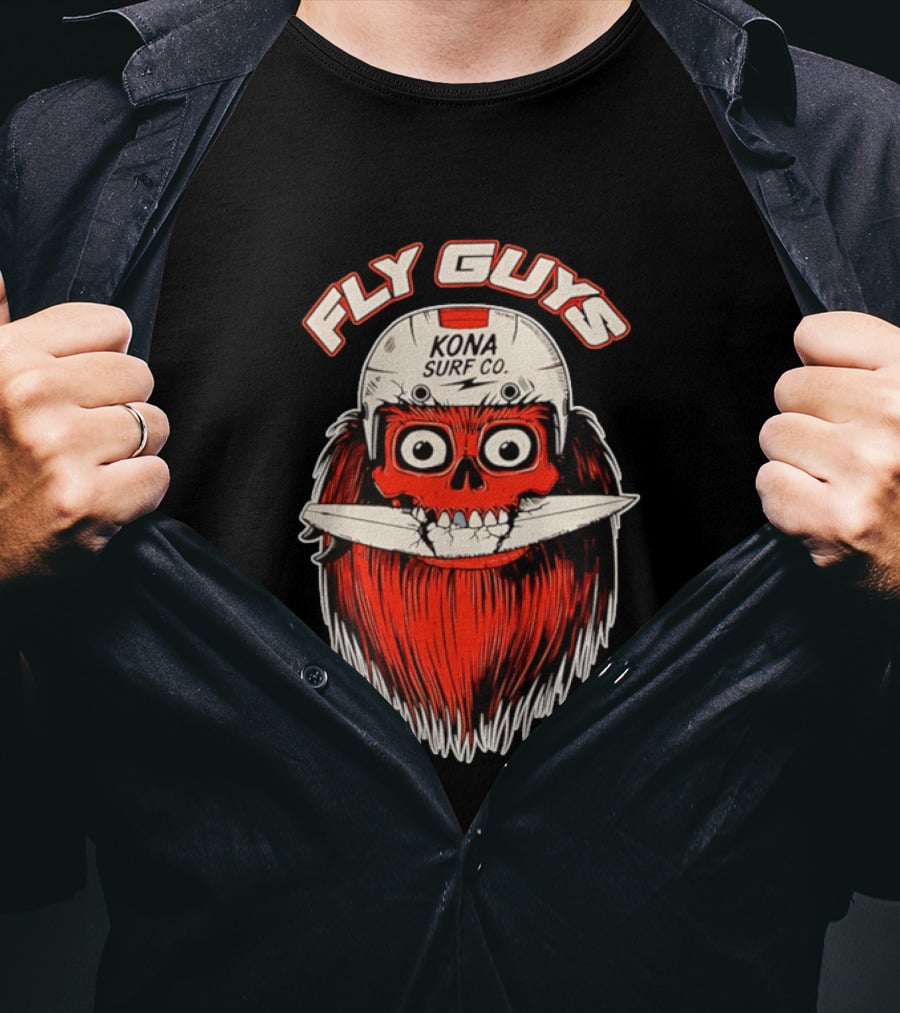 Fly Guys Kona Surf Co Est 1969 Skull Surfboard Helmet T-Shirt
