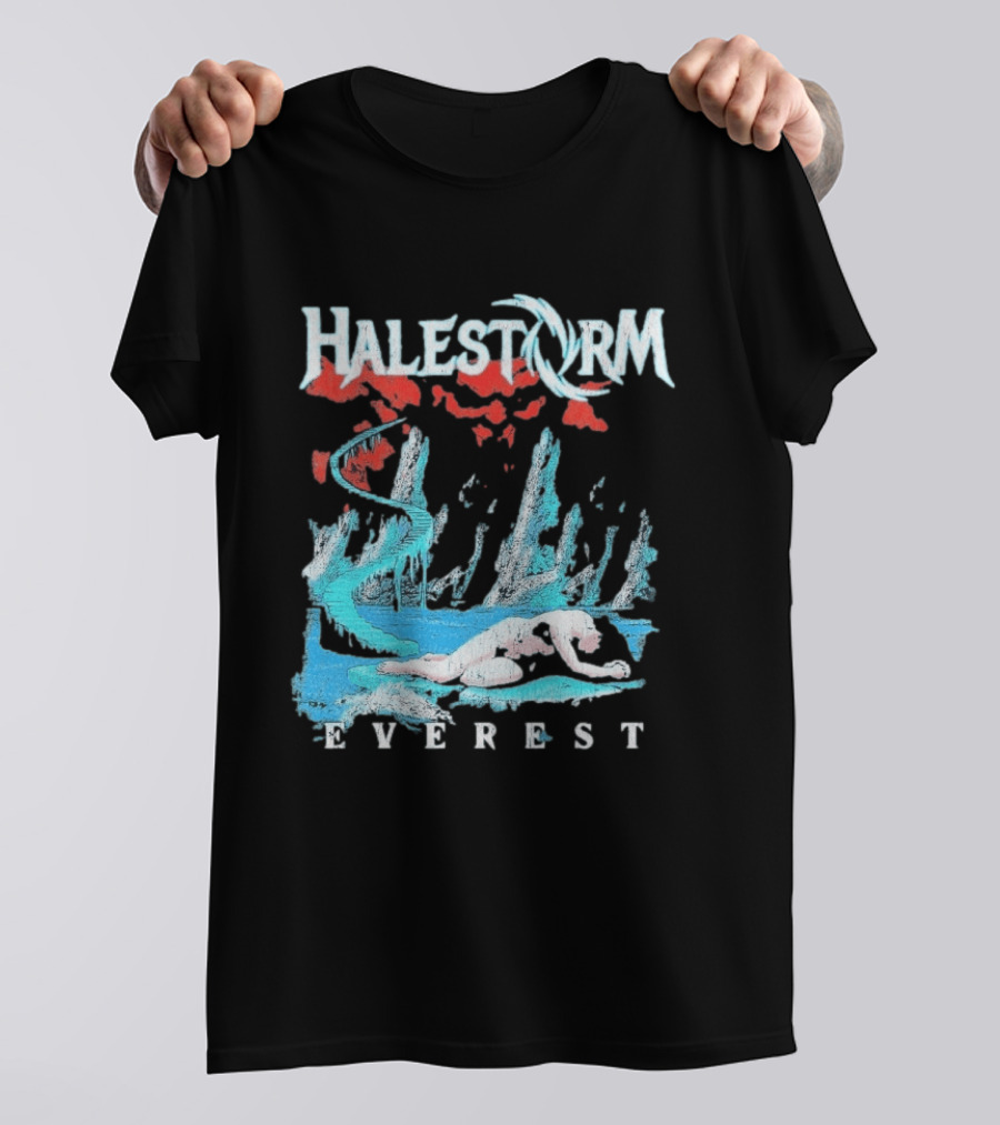 Halestorm Everest Distressed Surreal Mountain Landscape T-Shirt