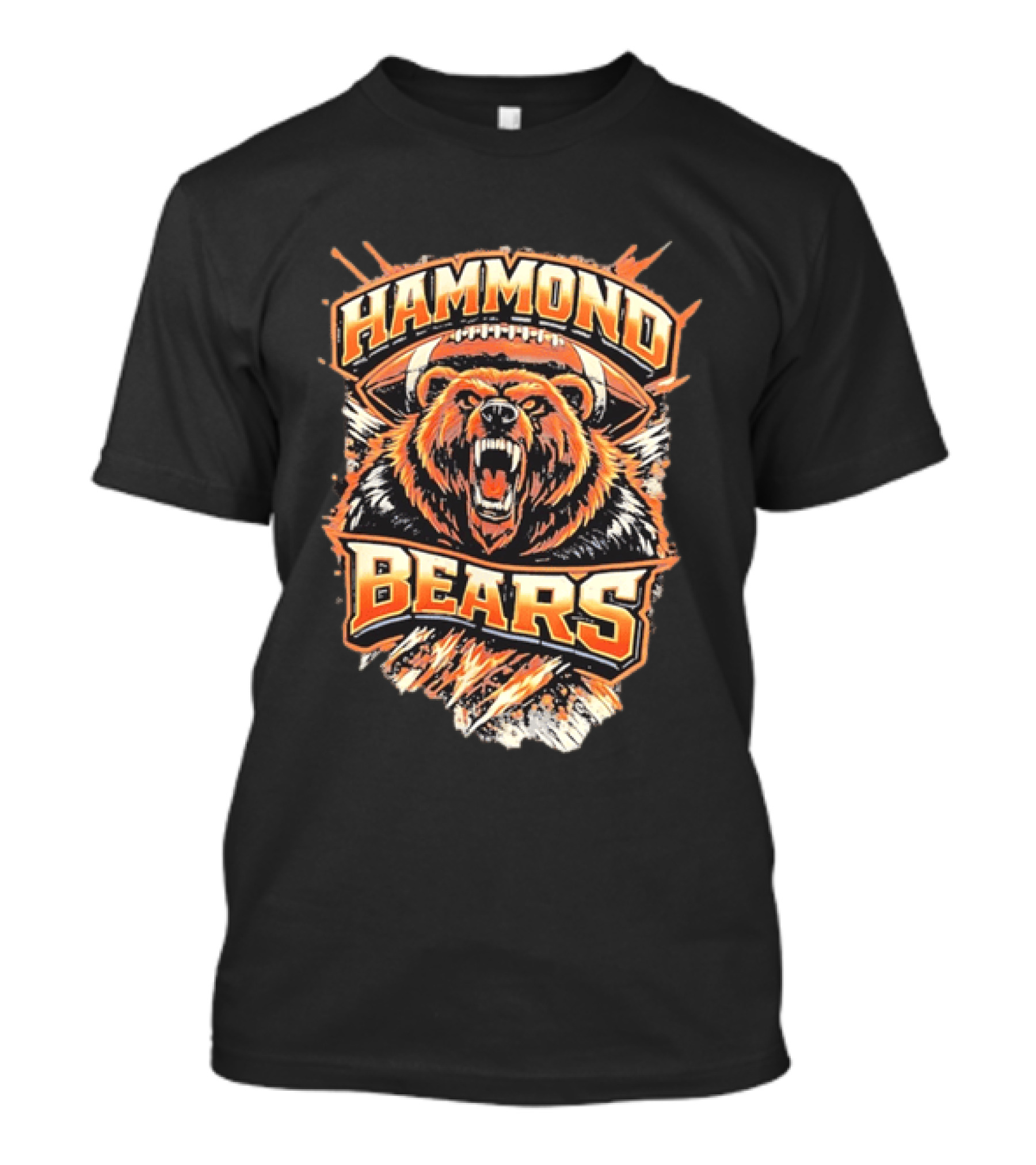 Hammond Bears Football Roaring Bear And Football T-Shirt