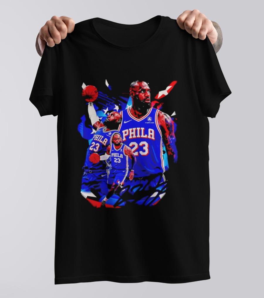 LeBron James Phila 23 Philadelphia 76ers Dunking Crypto Com T-Shirt