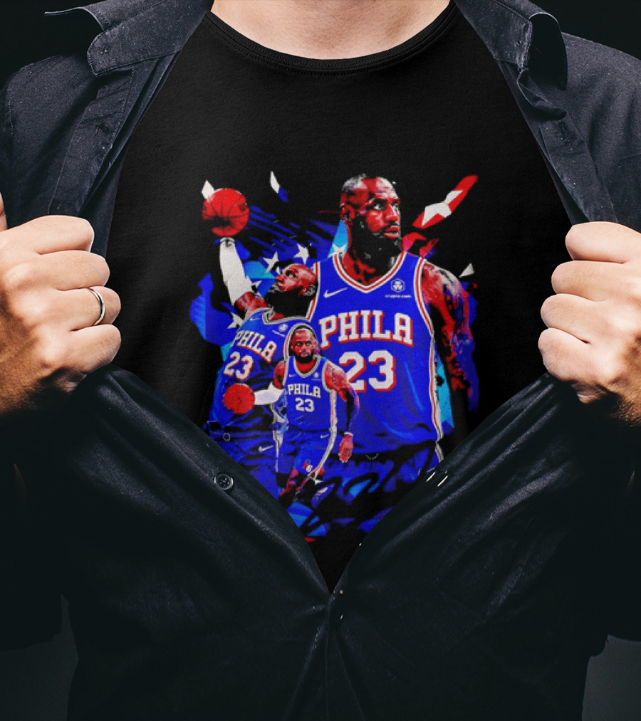 LeBron James Phila 23 Philadelphia 76ers Dunking Crypto Com T-Shirt