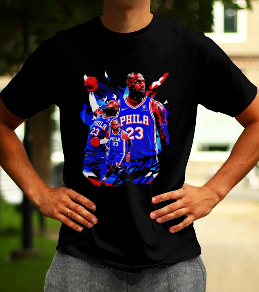 LeBron James Phila 23 Philadelphia 76ers Dunking Crypto Com T-Shirt