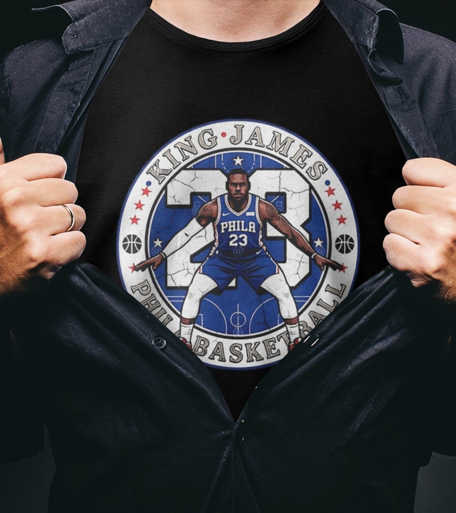 King James 23 Phila Basketball Philadelphia 76ers LeBron James T-Shirt