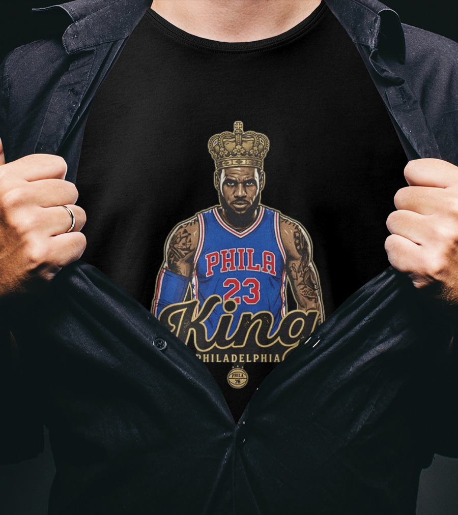 LeBron James King Phila 23 Philadelphia 76ers NBA Basketball Fan T-Shirt