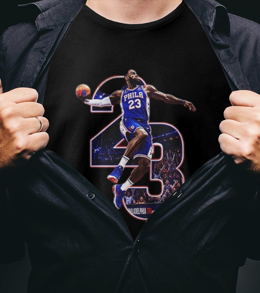 Philadelphia 76ers LeBron James 23 NBA Jump Dunk T-Shirt
