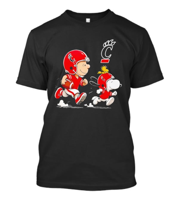 Charlie Brown Snoopy Cincinnati Bearcats Football Running T-Shirt