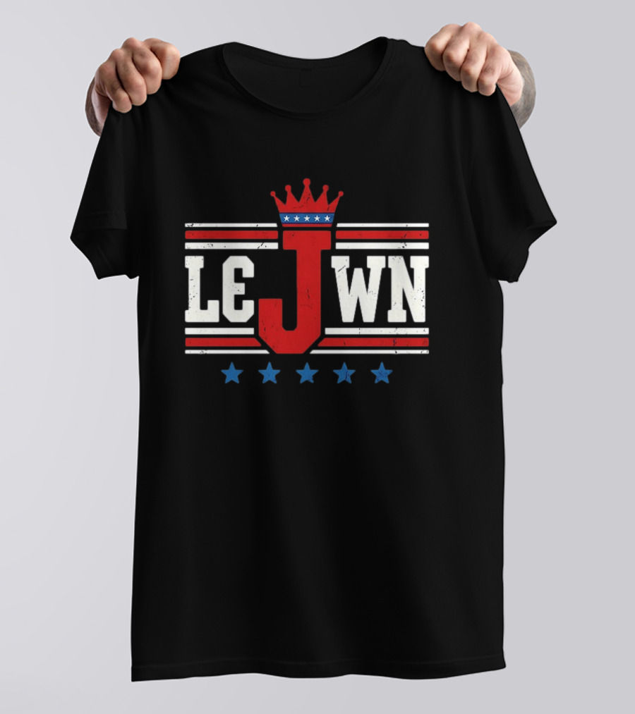 Philadelphia 76ers LeJWN NBA Crown Stars T-Shirt
