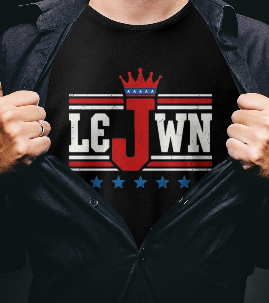 Philadelphia 76ers LeJWN NBA Crown Stars T-Shirt