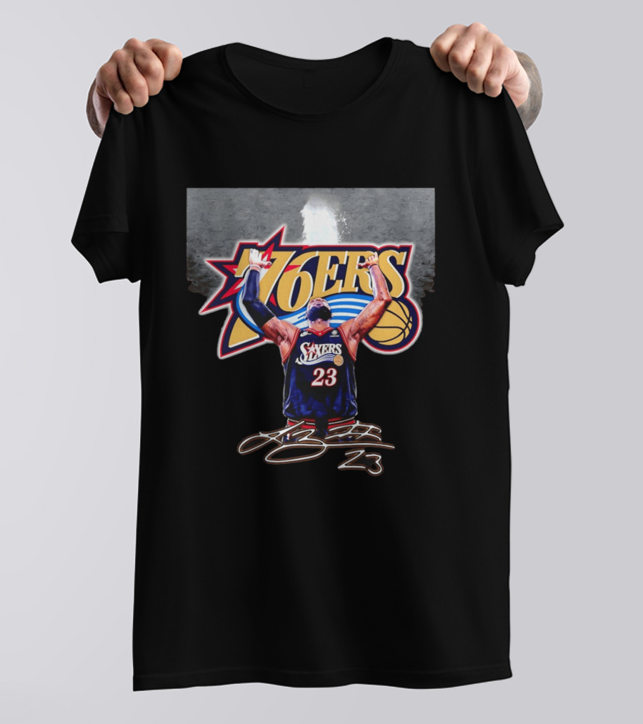 Philadelphia 76ers LeBron James Number 23 Basketball Celebration T-Shirt
