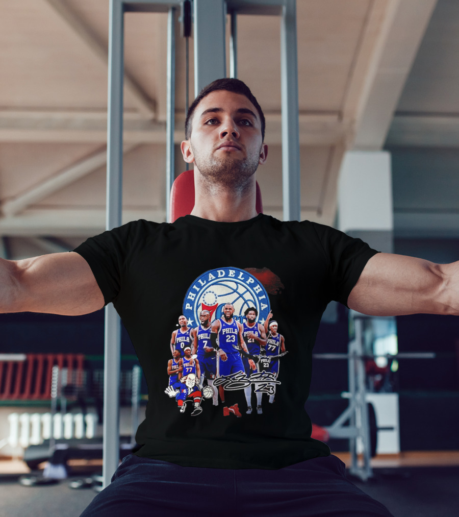 Philadelphia 76ers LeBron James 23 Phila Basketball Team Collage T-Shirt