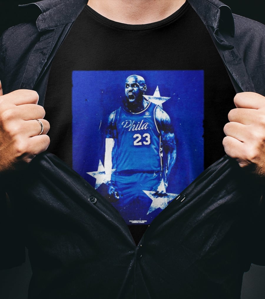 LeBron James Philadelphia 76ers Philly 23 Blue Stars T-Shirt