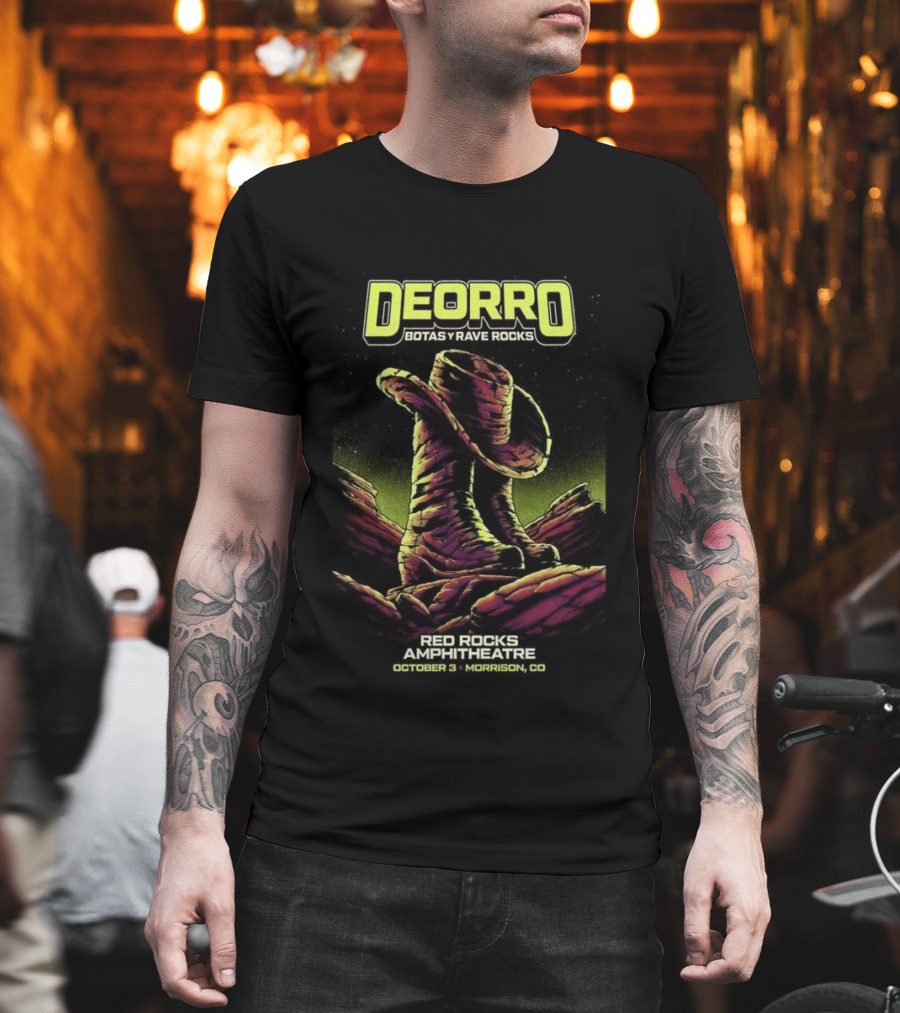 Deorro Botas Y Rave Rocks Red Rocks Amphitheatre October 3 Morrison CO 2026 T-Shirt