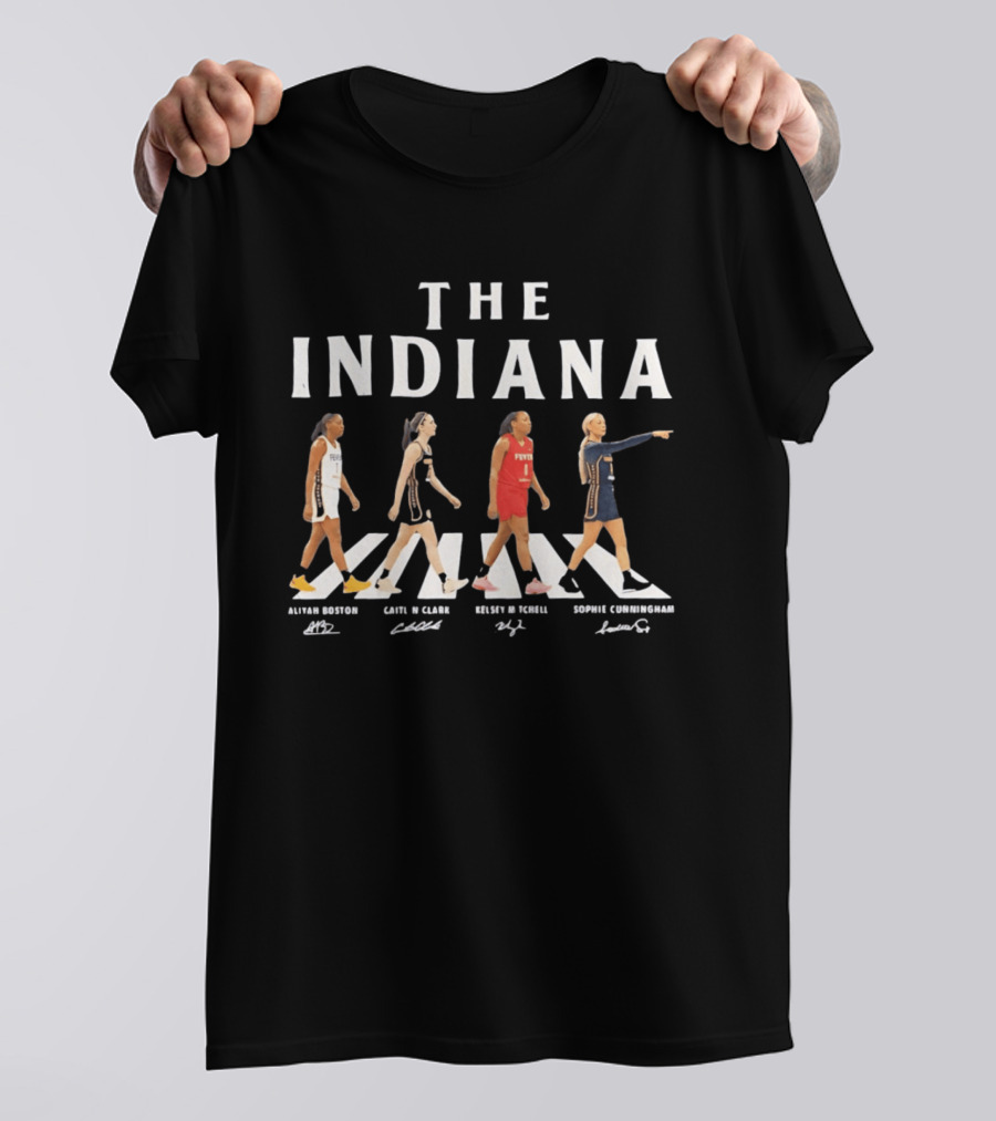 Indiana Fever Abbey Road Crossover Erica Wheeler Kelsey Mitchell Grace Berger Lexie Hull T-Shirt