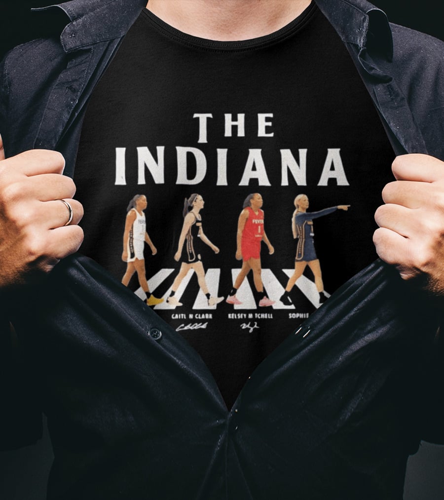 Indiana Fever Abbey Road Crossover Erica Wheeler Kelsey Mitchell Grace Berger Lexie Hull T-Shirt