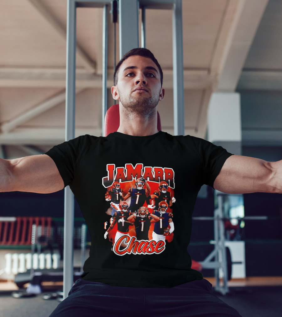 Ja'Marr Chase Cincinnati Bengals Collage Player 1 NFL Football Star T-Shirt