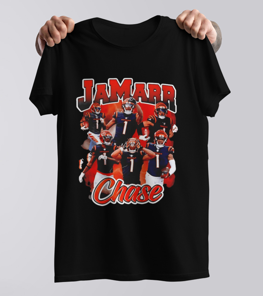 Ja'Marr Chase Cincinnati Bengals Collage Player 1 NFL Football Star T-Shirt