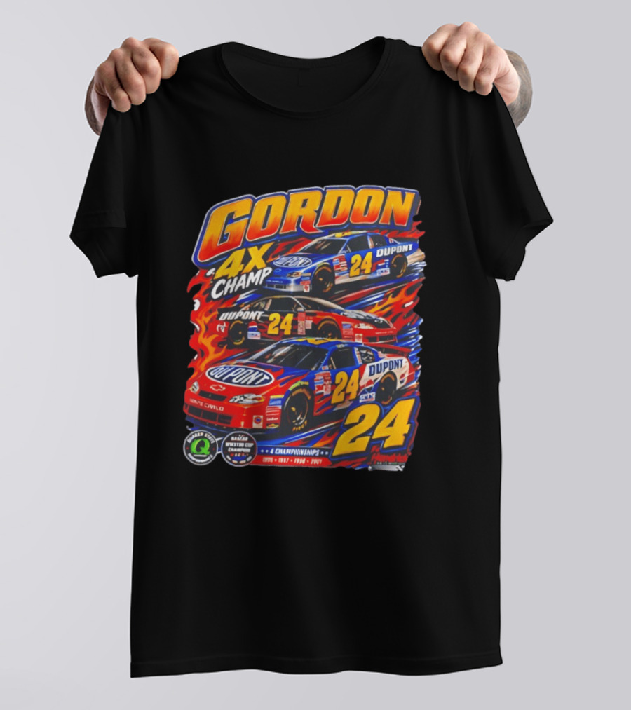 Gordon 4X Champ Number 24 Dupont Racing Car 4 Championships T-Shirt