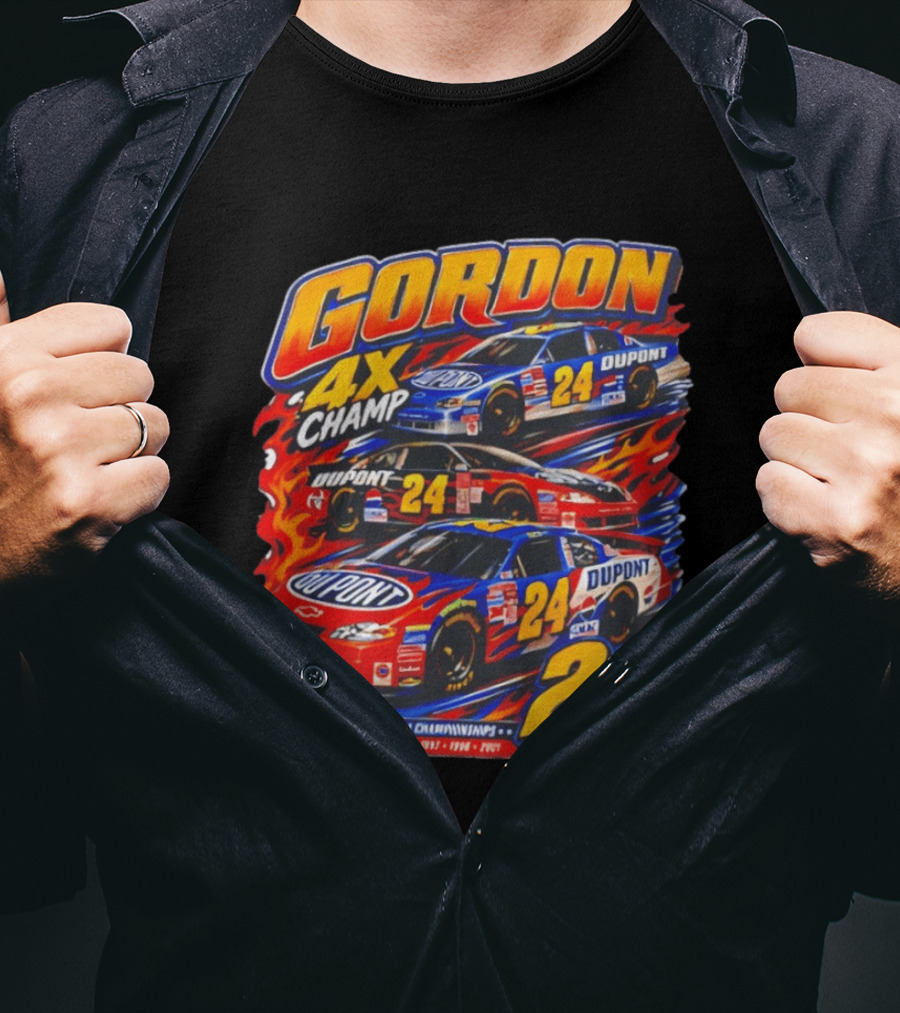 Gordon 4X Champ Number 24 Dupont Racing Car 4 Championships T-Shirt