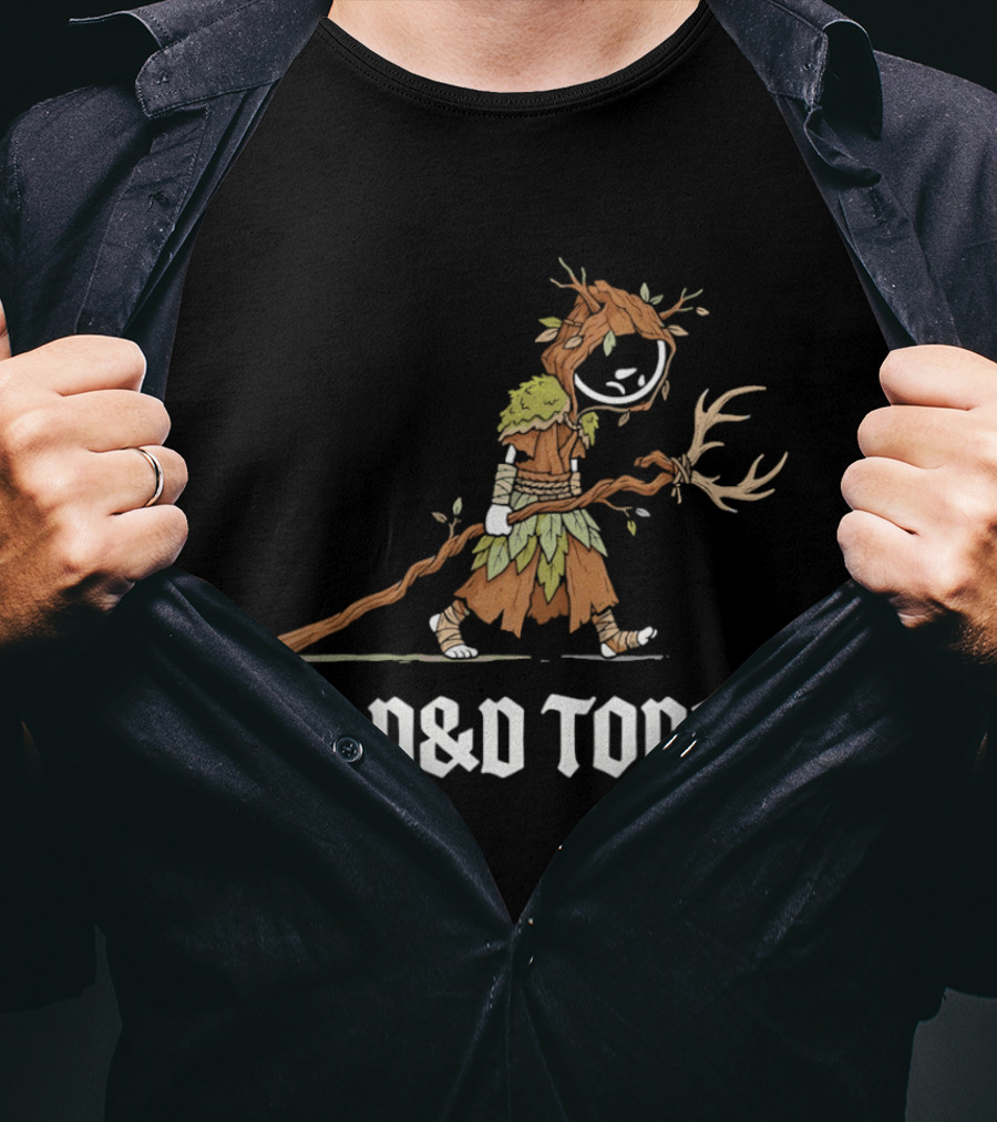 Druid Tree Costume Carrying Antler Staff No D&D Today T-Shirt