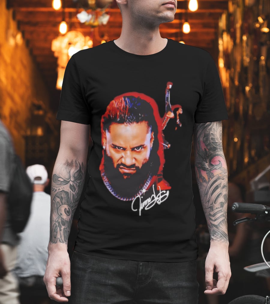 Jimmy Uso Autograph Pointing Sky WWE T-Shirt