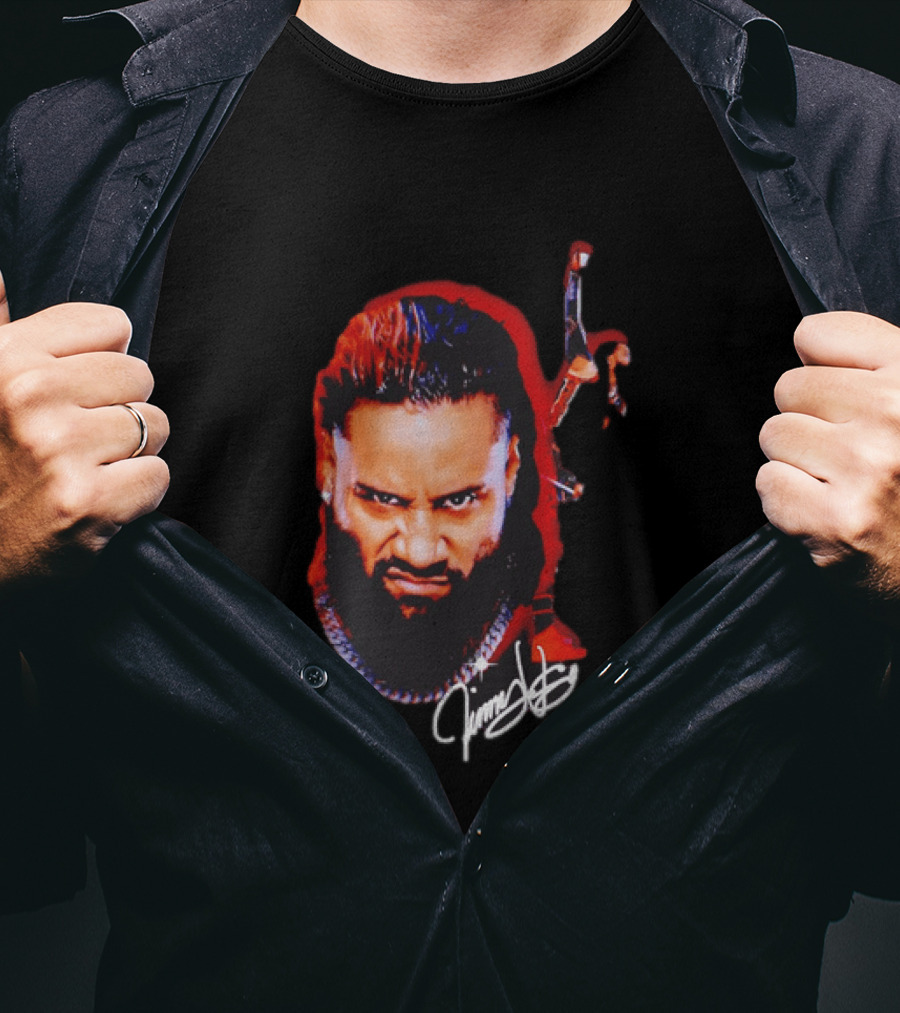 Jimmy Uso Autograph Pointing Sky WWE T-Shirt