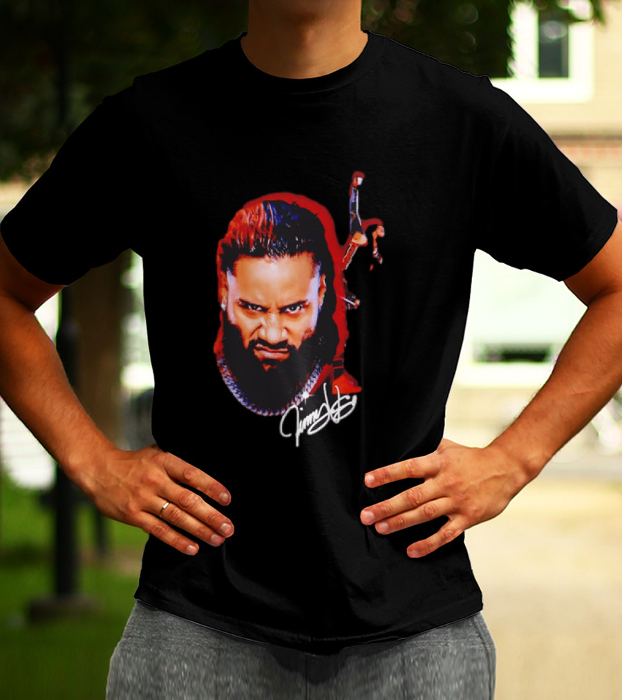 Jimmy Uso Autograph Pointing Sky WWE T-Shirt