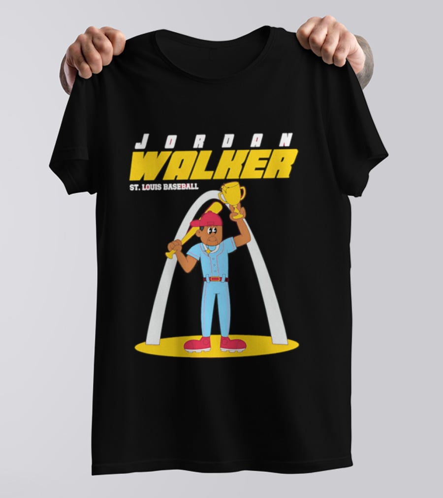 Jordan Walker St. Louis Baseball Animated Trophy Celebration T-Shirt