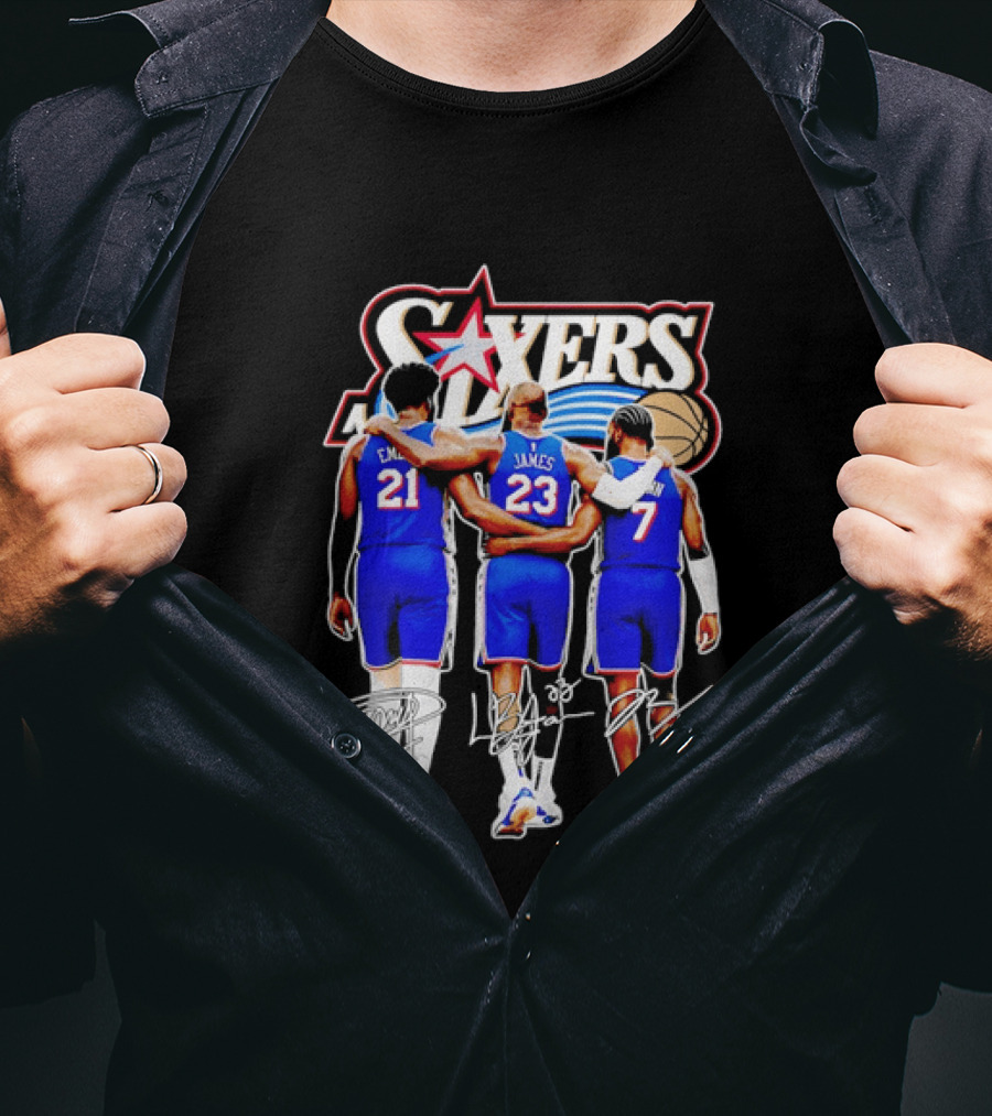 Philadelphia 76ers Embiid James Harden Back To Back Basketball Stars Sixers T-Shirt