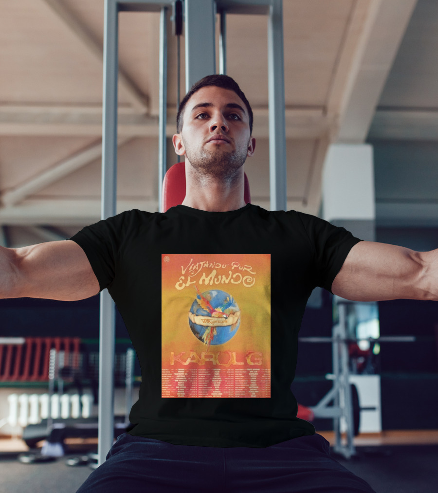 Karol G Viajando Por El Mundo Tropitour 2026 World Tour Dates Colorful Parrot T-Shirt
