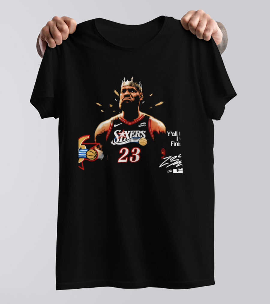 King LeBron James 23 Philadelphia 76ers Crossover Art NBA Basketball T-Shirt