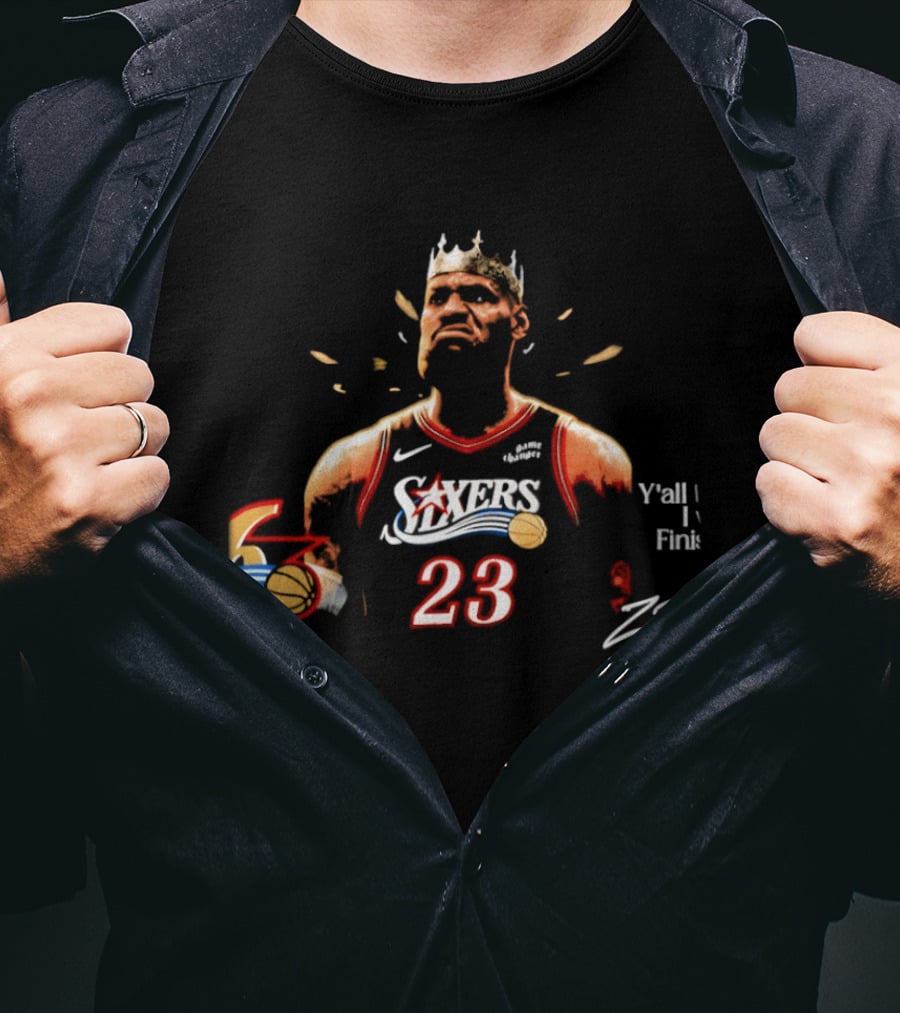 King LeBron James 23 Philadelphia 76ers Crossover Art NBA Basketball T-Shirt