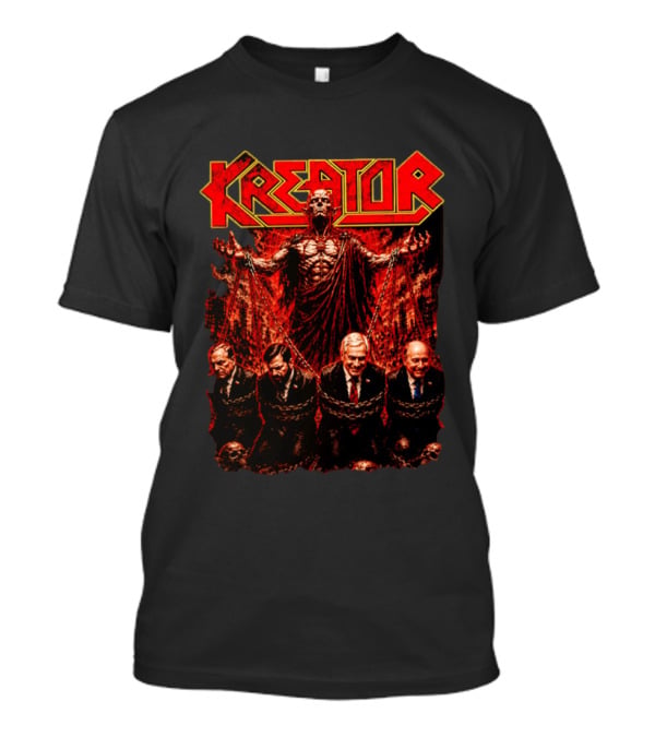 Kreator Devil Symbolism With Chilean Politicians Bound In Chains T-Shirt