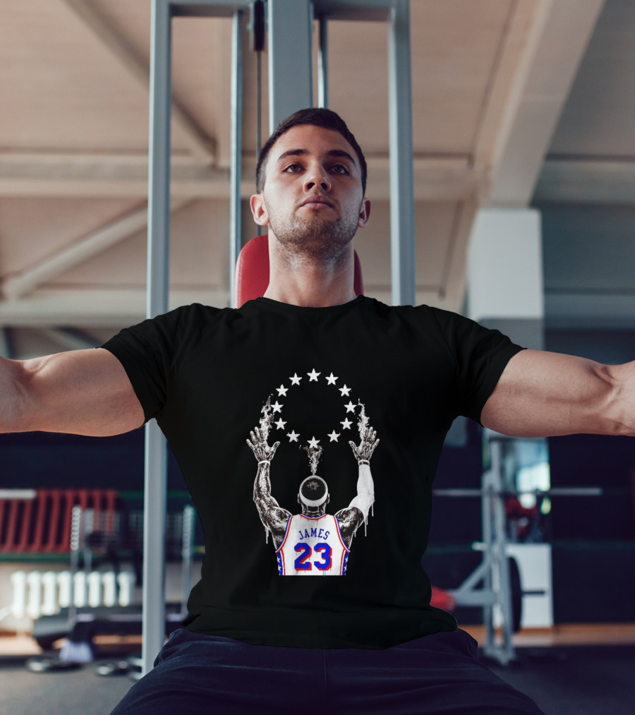 LeBron James 23 Philadelphia 76ers Starry T-Shirt