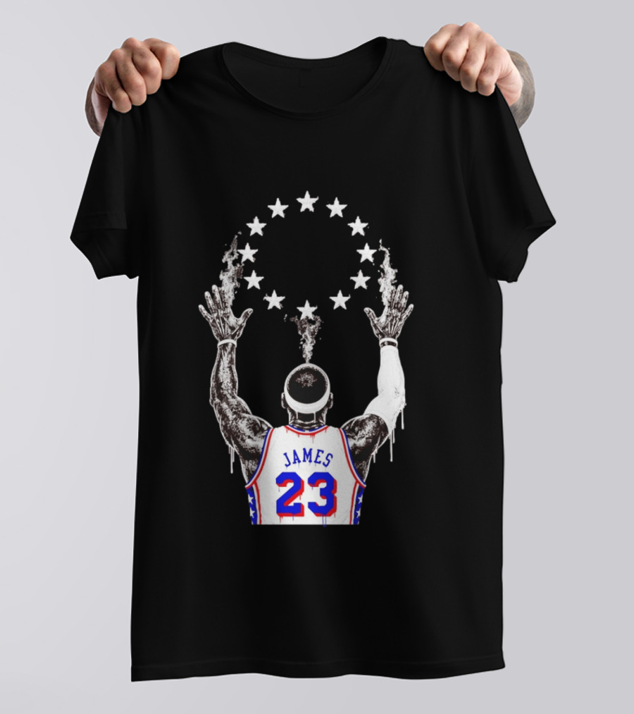 LeBron James 23 Philadelphia 76ers Starry T-Shirt